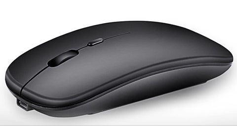 Silent Rechargeable Bluetooth Mouse, Wireless Mouse, Portable USB Phone Computer Mouse Type-C Port, Bluetooth Mouse for Windows Laptop Desktop USB Receiver (Matte Black)