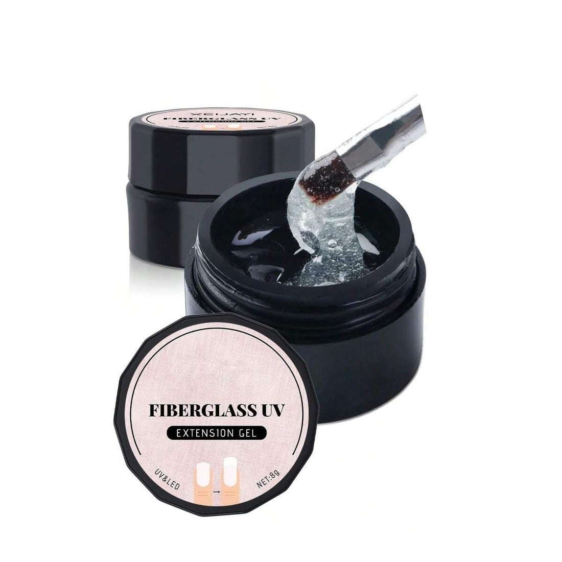 THE PACK | Fiberglass UV Extension Gel, 8g Clear Nail Strengthener and Repair Gel, LED/UV Curing