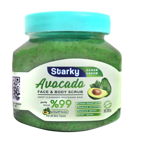 Starky Scrub Cream Face&Body Scrub Deep Cleansing Whitening Skin With Avocado For All Skin Types-300ml