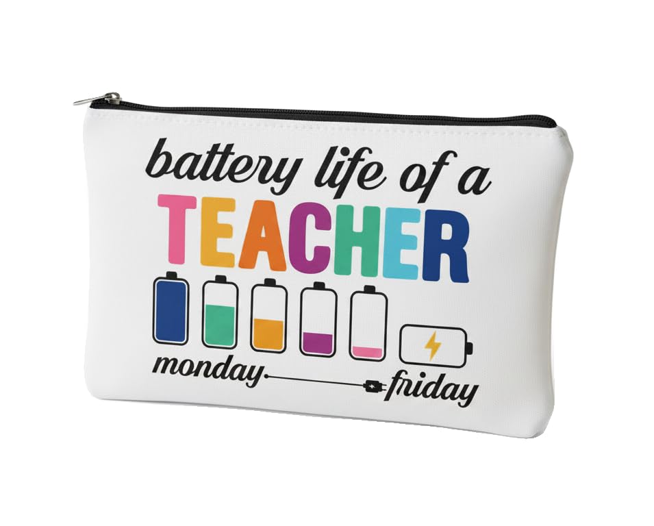 Canvas Cosmetic Bag Zipper Bag Wash Bag Pencil Case Organizer Bag Storage Women'S Handbag, Exquisite Gift for Friends And Teachers (Battery Life)