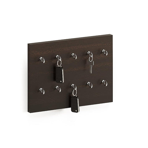 FURNEASER Denn Wooden Key Holder/Wall Decor/Hanging Key Chain Holder/Stand/Key Hanger/Multipurpose/Key Hook/Rack/Organiser/Shelf for Home, Shop, Store & Office Wenge 10 Hooks