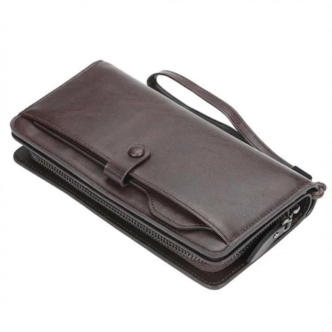 Premium Leather Wallet for Men & Women - Multi Pockets Perfect Solution for Organizing and Protecting Cards, Cash, Mobile Phone - Perfect for Travel and Daily Use (Brown)