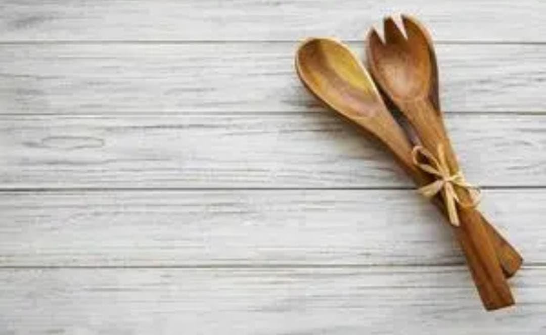 Hayah Wood - Spoon and fork set - طقم ملعقة وشوكة