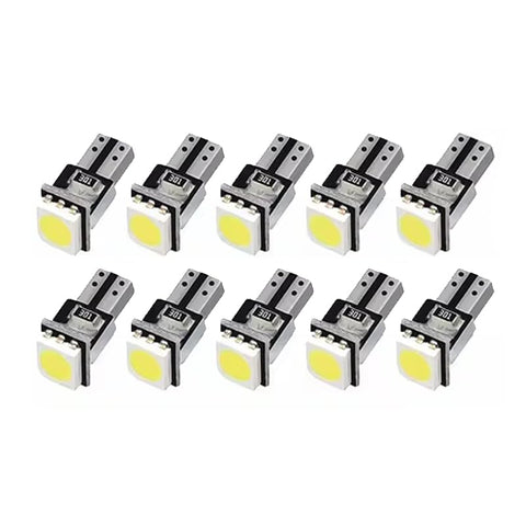 10 Pieces Car Interior Light 5050 T5 LED Dashboard Light Kit Safaya LED Bulbs Variety Uses (White - 10 Pieces - Code:8159) - by KaberTrade