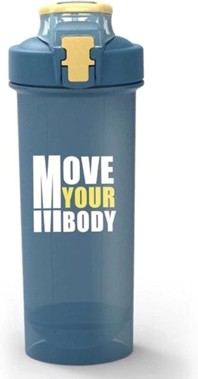 Protein Shaker Bottles, Powder Mixer for Mixing, Large Capacity Plastic Cups (Blue,)