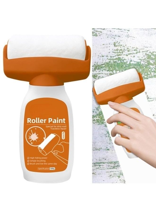 500g Wall Repair Paint Roller, 2 in 1 Wall Repaint Brush, Easy Wall Repair Tool for Ceramic, Tile, Pottery, Porcelain, Ceiling, Repairs Graffiti, Scratches, Footprints