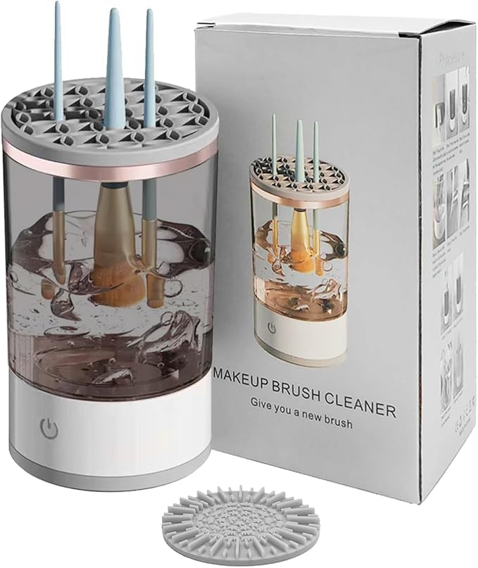 Electric Makeup Brush Cleaner 3 in 1 Automatic Cleaning Drying Storage USB Charging Import 1 Control Button for Houseware