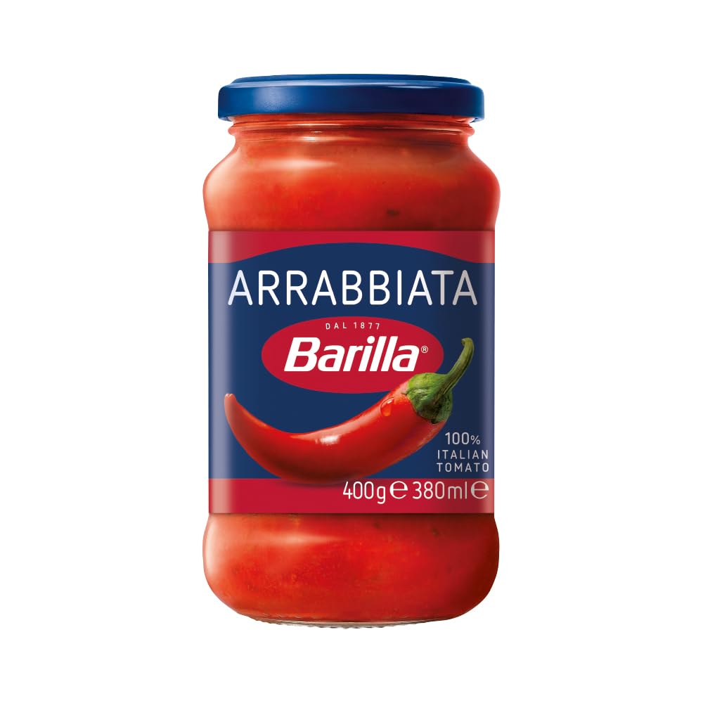 Barilla Arrabbiata Pasta Sauce with Chilli Peppers 400 gm - Italy | Non - GMO Project Verified | Vegan | Gluten free | No added Colour or Presevatives