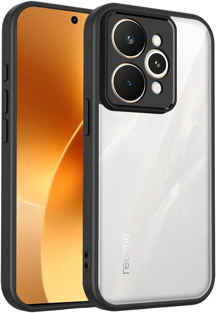 Hard Crystal Q Series Black Frame Luxury Case For (Realme 15 Pro)