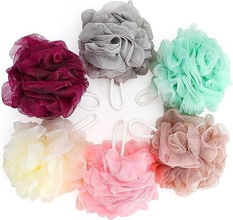 Bath Loofah - Bath Sponge for Adults - Multicolor Bath Sponge for Skin Cleansing - Comfortable and Soft Body Bath Loofah Pack of 6