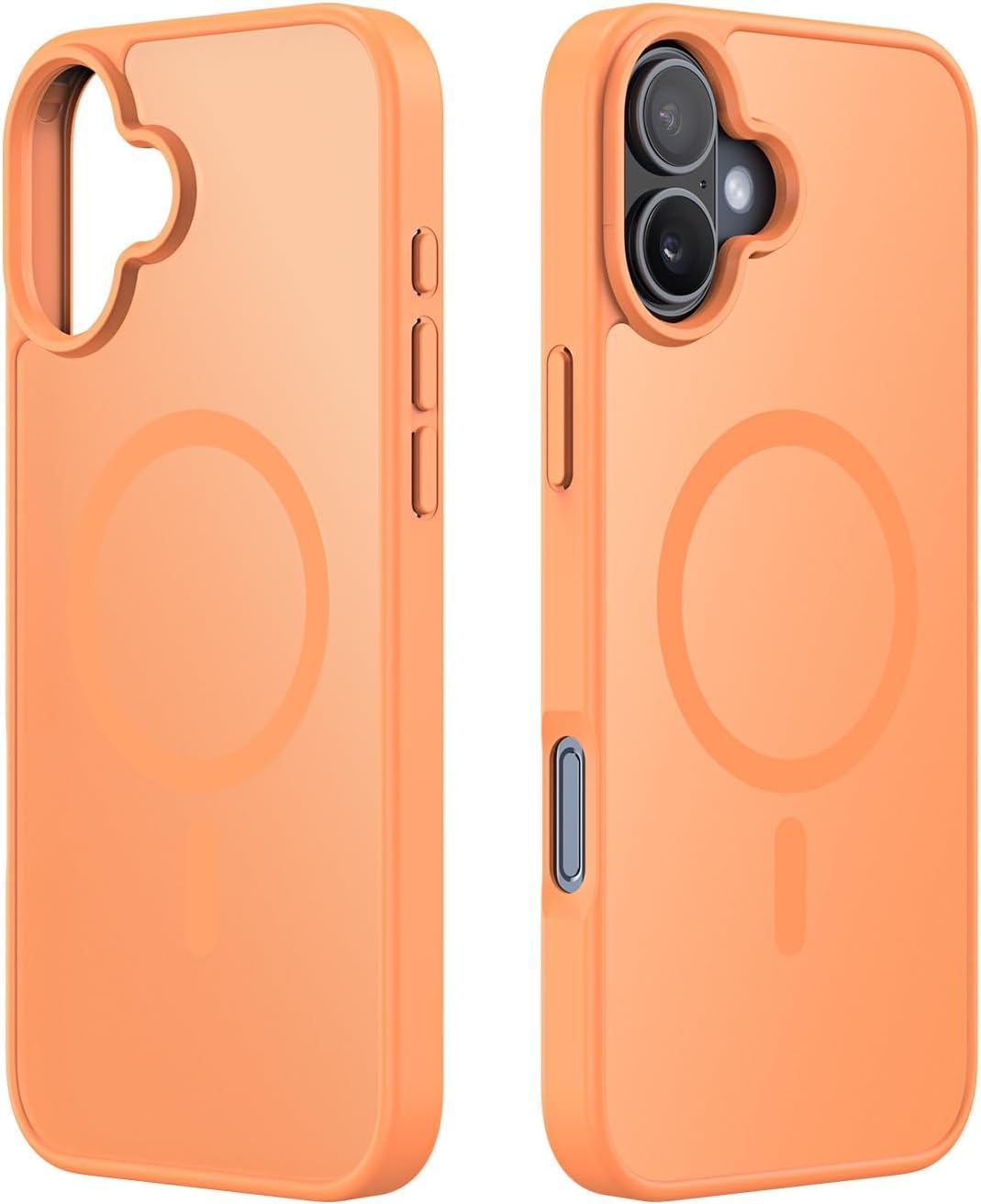 Magnetic Case for iPhone 17, with Camera Lens Protector, Compatible with Magnetic, Soft Silicone Shockproof Shiny Metal Phone Case for iPhone 17, Orange