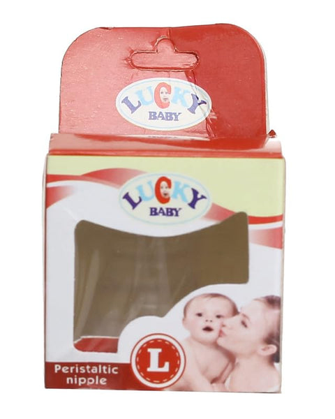 Lucky Baby L-601 Polypropylene Peristaltic Nipple L For Kids Clear
