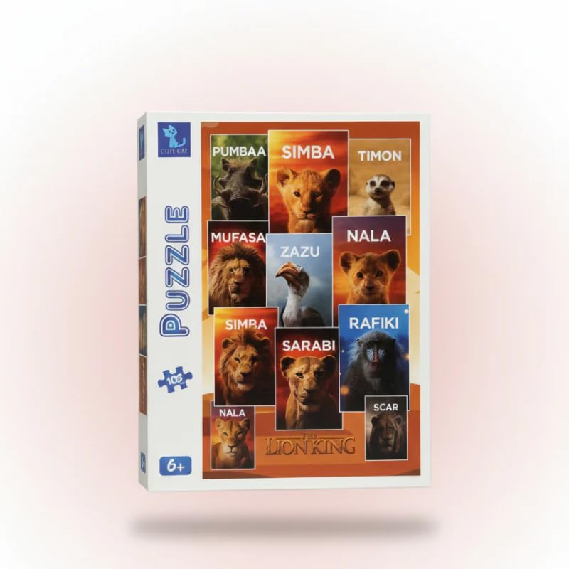 Puzzle Lion King, Character Theme with Simba, Pumbaa, Timon, Mufasa, Zazu, Nala, Sarabi, Rafiki, Scar, Ages 6+