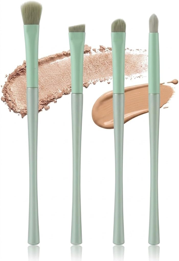 Makeup Brushes,Makeup Brush Set,4 Pieces Premium Synthetic Foundation Blending Brush,Powder,Blush,Eyeshadow，Contour Brush-multicolor