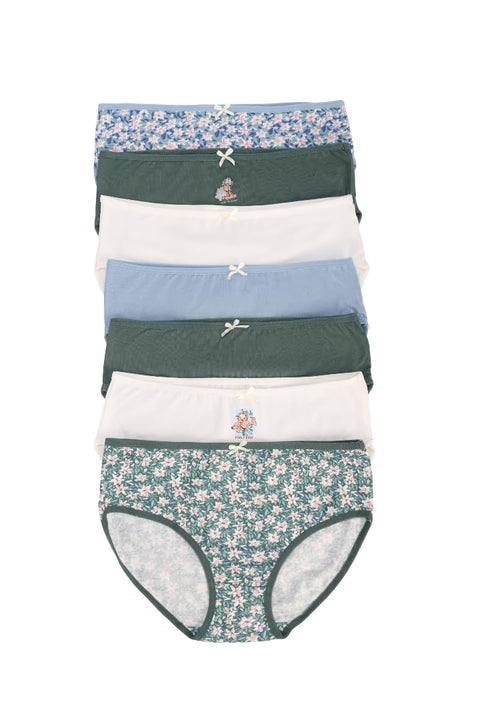 CARINA Girls Pack of 7 Girly Brief Panties Briefs