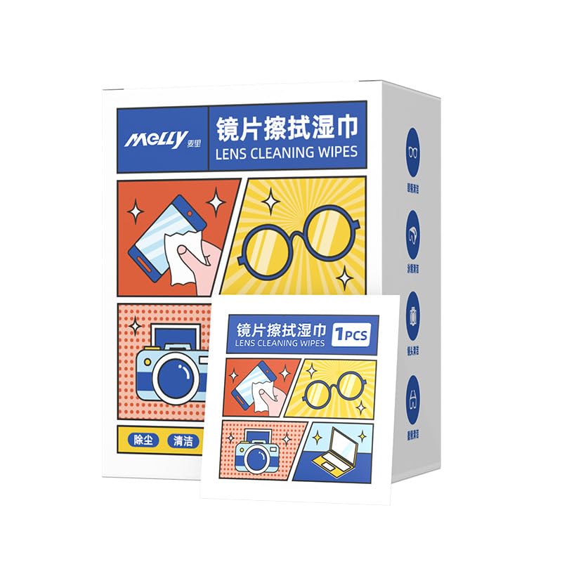 Glasses Cleaner, Anti Fog Lens Wipes Glasses/Sunglasses Lenses Screen Wiping Cloth Individually Packaged Disposable Anti Fog Wiping Paper Quick Drying (100 Packs)