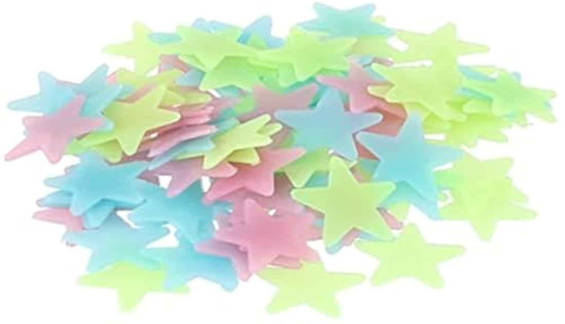 Other Generic 100pcs 3D Star Glow In The Dark Luminous Ceiling Wall Stickers Multi Color