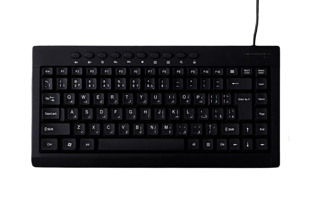 Mini Wired Keyboard pt-350 Arabic and English Standard | Slim and Space Saving Design | Ideal for Daily Office and Home Use | 1.2M Cable