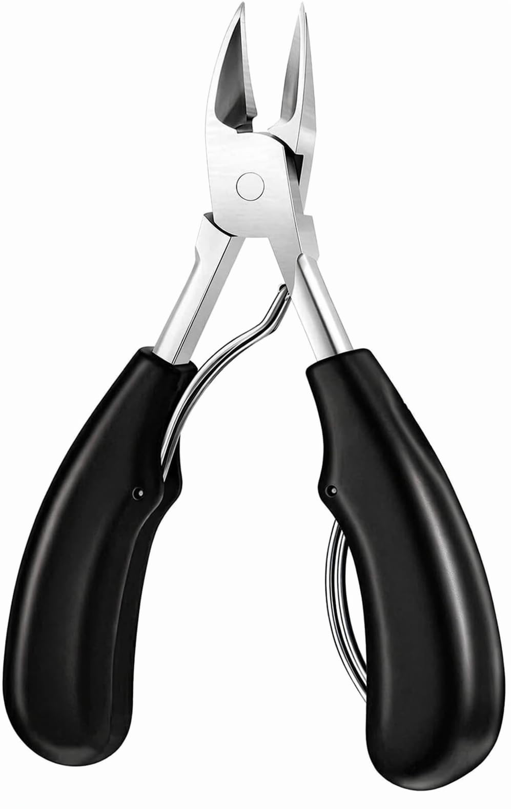 Professional Nail Clippers for Thick and Ingrown Toenails, Heavy Duty Stainless Steel Toenail Cutter with Sharp Precision Blades, Non Slip Rubber Grip, Durable Nail Trimmer for Men and Women (Black)