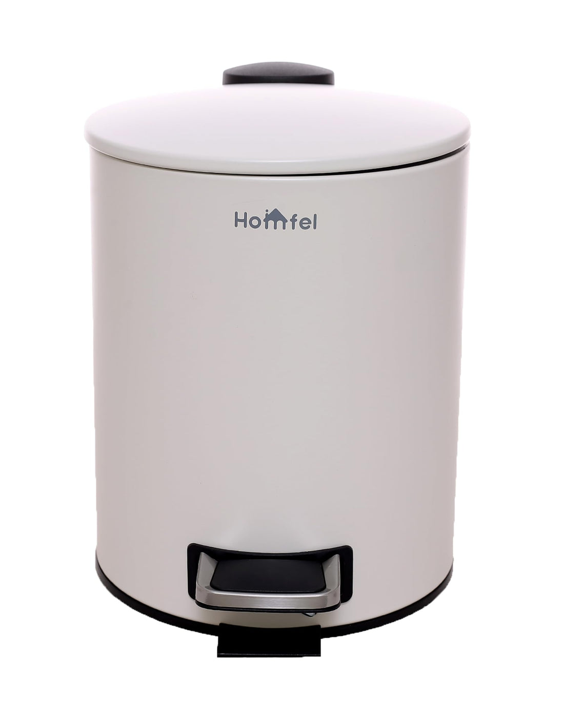 Pedal Bin Steel 3L Round White Thin lid with soft close & inner bucket