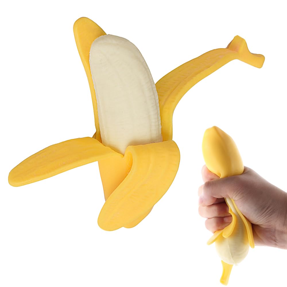 Banana Toys, Simulation Bananas Emotional Decompression Finger Flexibility Realistic Fruit Toys Fruit Toys Simulated by Kids Kitchen