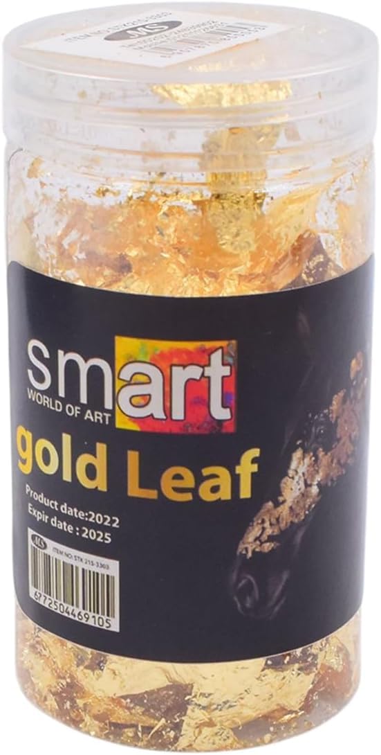 Smart Gold Leaf for Arts and Crafts, Gold Foil in Jar