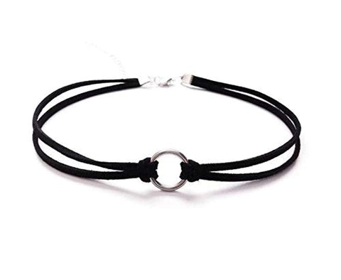 Black velvet anklets for women