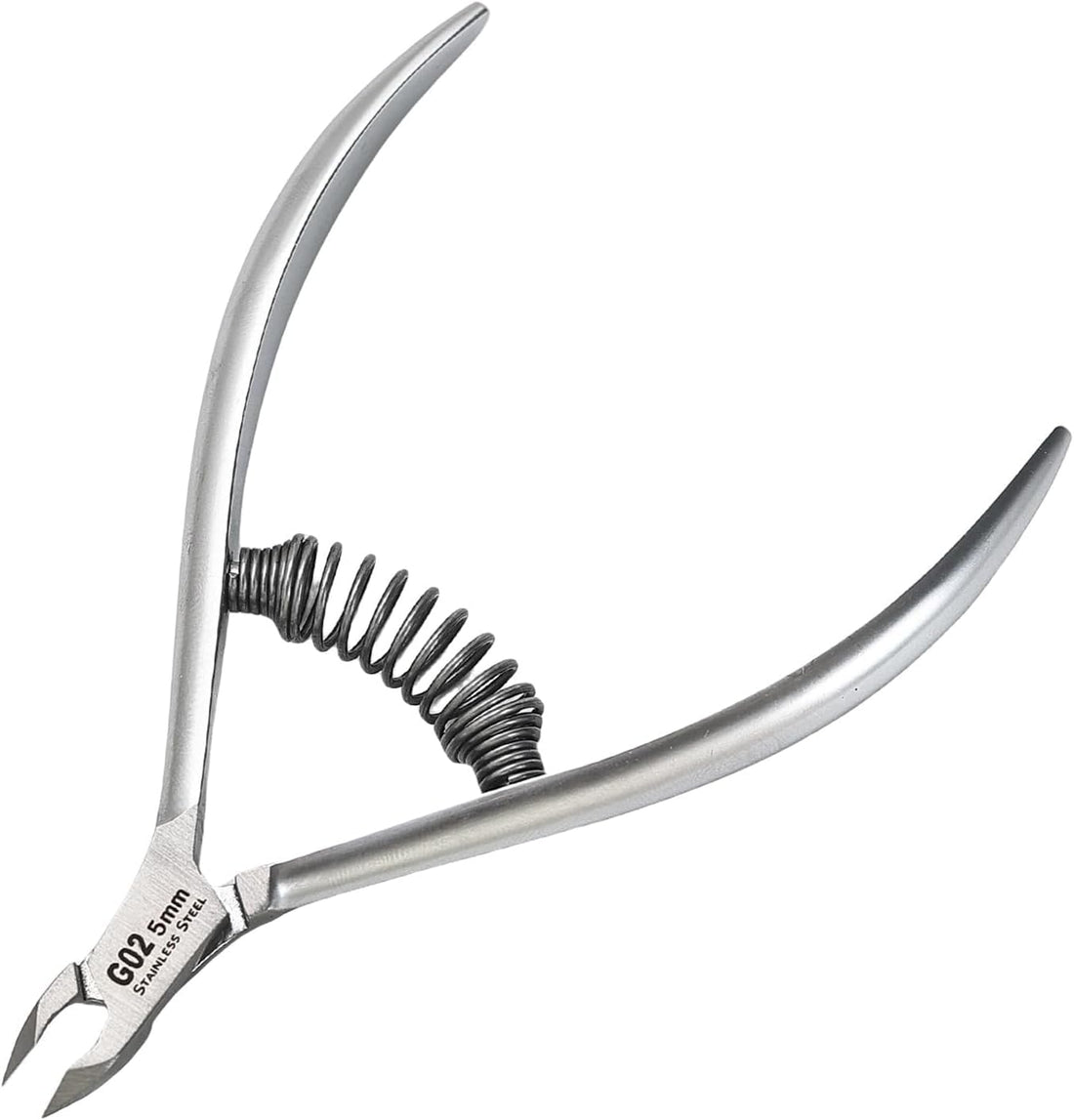 Professional Stainless Steel Cuticle Nipper 5mm Blade – Precision Cuticle Trimmer Cutter with Spring Handle – Sharp Dead Skin Remover Tool for Manicure & Pedicure Home or Salon Use
