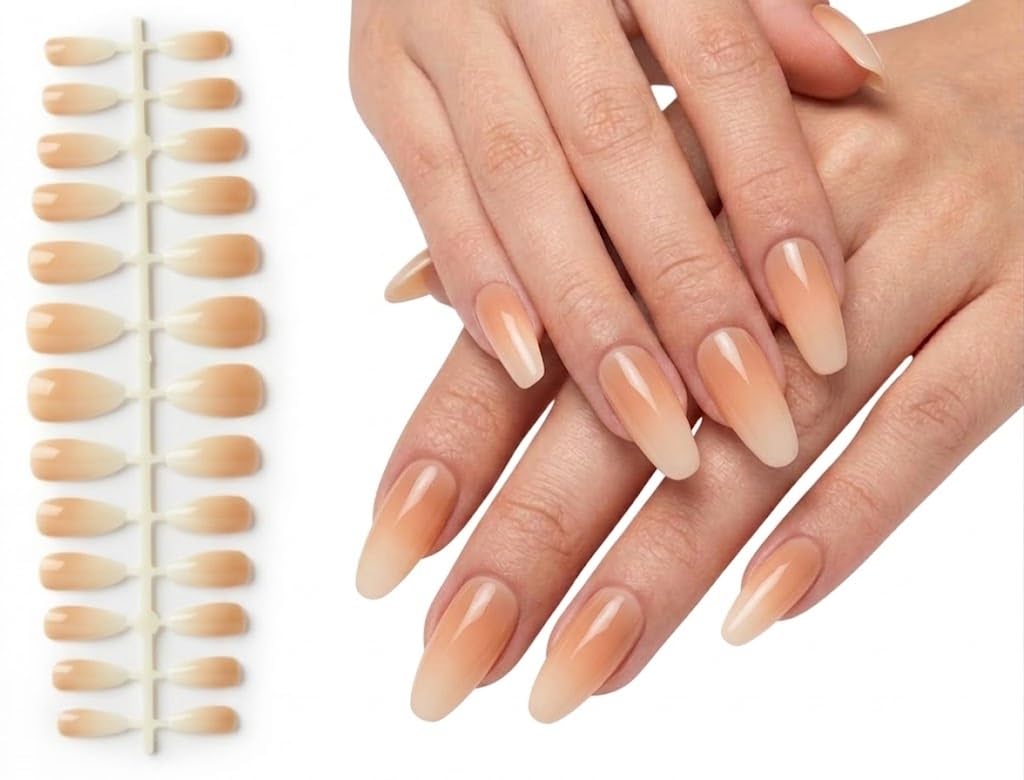 3D NAILS - 24pcs PRESS ON NAILS Medium OVAL SHAPE - MIRROR False Nails, Perfect For Parties+ 1 SHEET DOUBLE FACE-MIX COLOR -N03