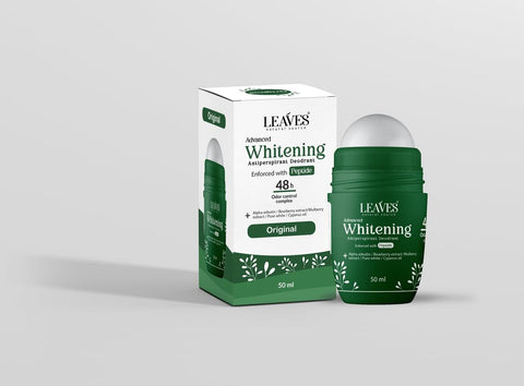 Leaves Roll-On Deodorant Orginal – 100% Natural, 48H Odor Protection, Whitening & Soothing, Slows Hair Growth 50ml