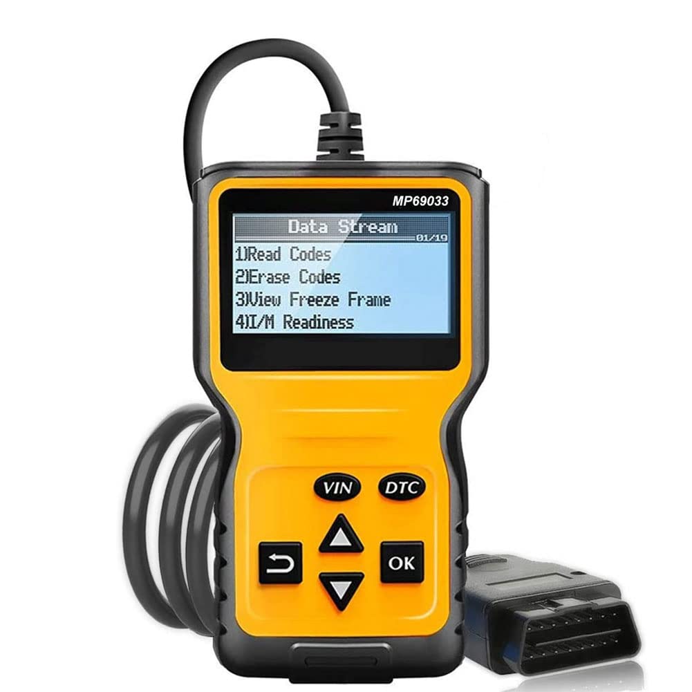 Wisfunlly MP69033 Car OBD2 Scanner Code Reader Engine Fault Code Reader Scanner CAN Diagnostic Scan Tool for All OBD II Protocol Cars Since 1996, Yellow