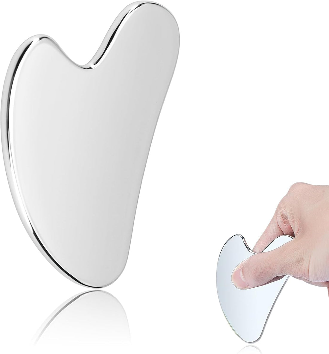 Gua Sha Facial Tool, Stainless Steel Guasha Scraping Massage Tool, Metal Lymphatic Drainage Massage Scraper for Face, Eyes, Neck, Body
