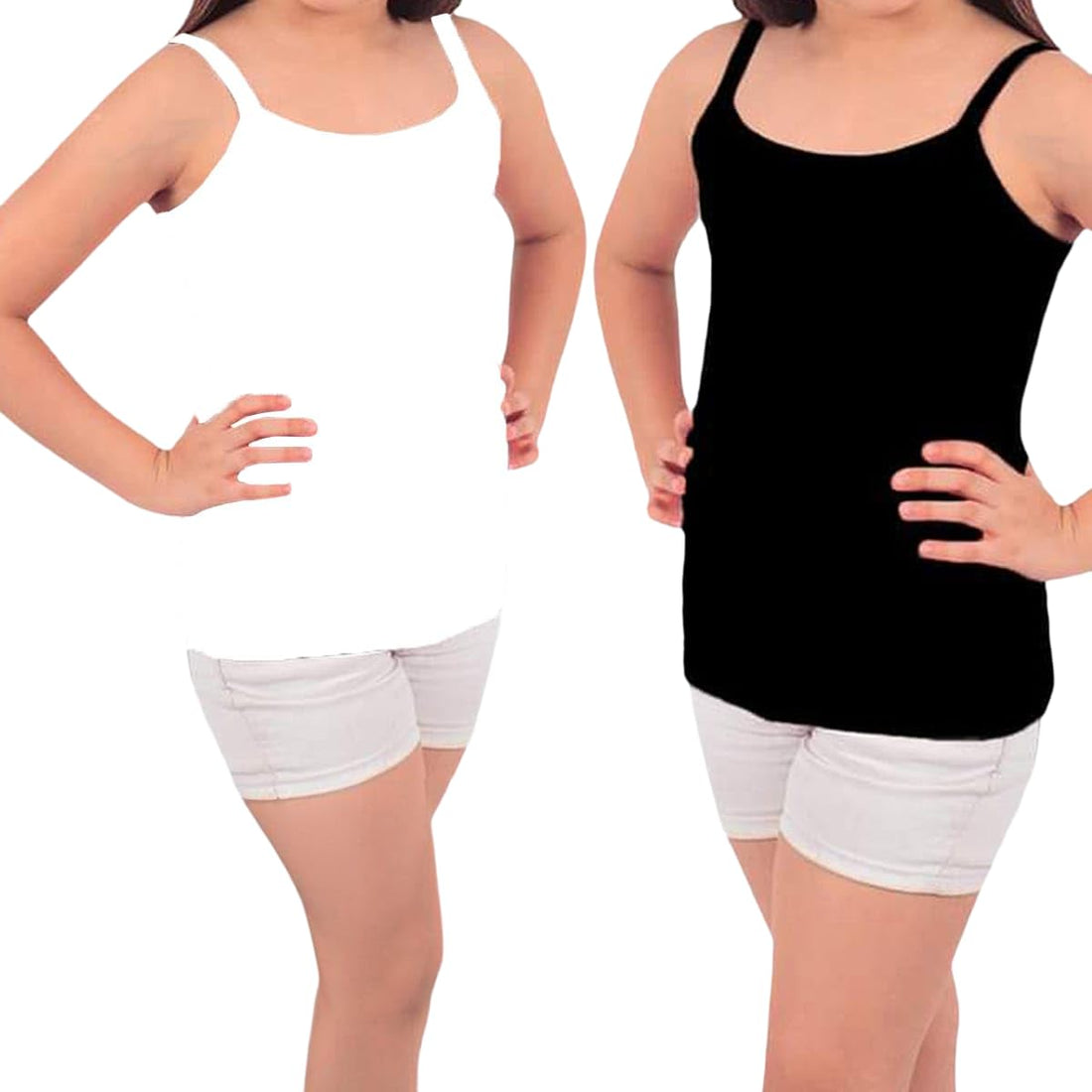 Dice pack of two colors tops for girls, 10 * 11, White and Black