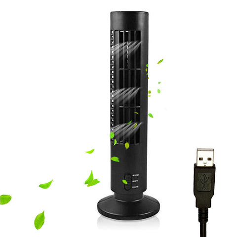 lifcasual Portable Tower Fan Quiet Bladeless 2 Speed Electric Fan USB Powered Tower Fan Vertical Air Conditioning Fan for Indoor Bedroom Home Office