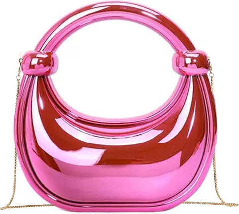 Women Gold Plastic Crossbody Bag Small Chain Handbag Fashion Fashion Outdoor Hiking