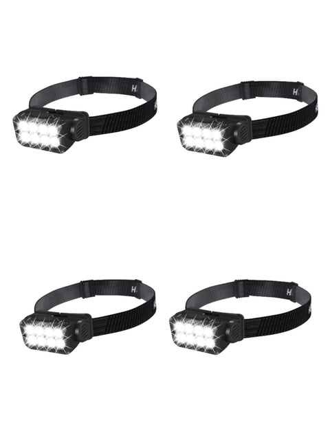 K354 Rechargeable Headlamp, 1000 Lumens 8 Bright LED Headlights with Motion Sensor, USB C 5 Modes IPX4 Waterproof Headlamp for Adults Outdoor Running, Hiking, Camping, Fishing (4 Pack)
