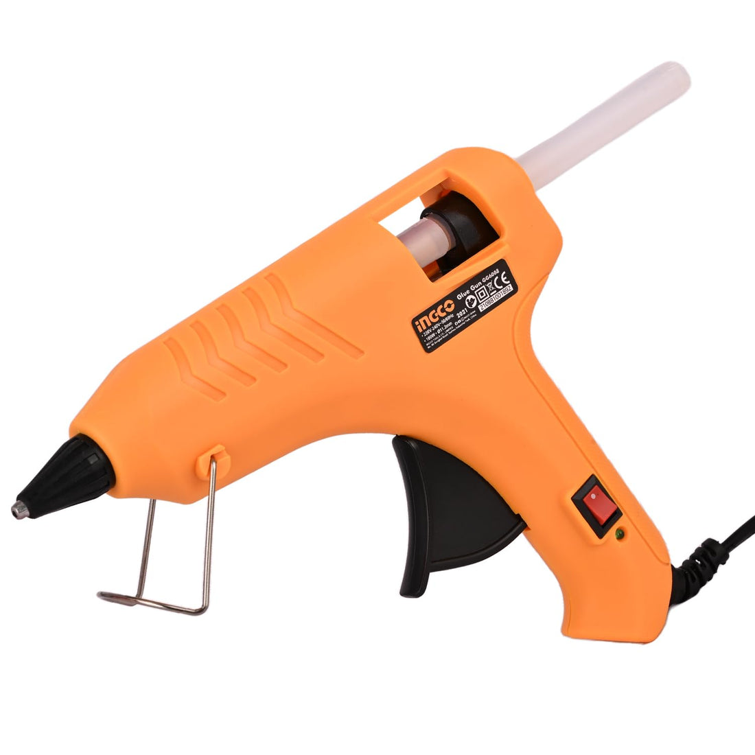 INGCO GG6008 Glue Gun 100 Watt Rapid Heating Gun with ON/Off Switch for Arts | Crafts | DIY Repairing | Home & Industrial Use (2 Glue Sticks)