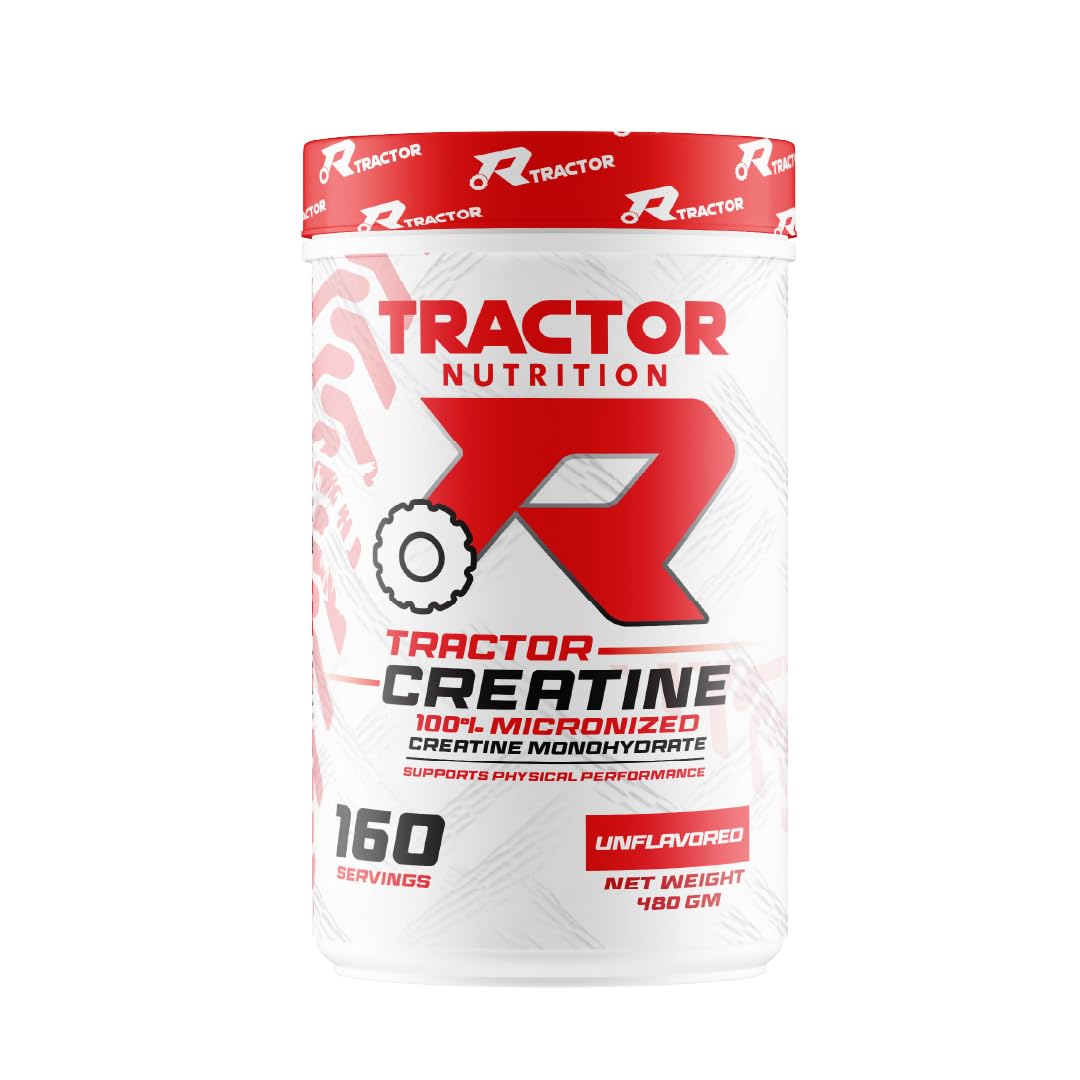 Tractor Nutrition Creatine Powder 5000mg | Pure Creatine Monohydrate Supplement | Micronized & Unflavored Formula | 90 Servings | Muscle Strength, Energy & Workout Recovery | Non-GMO & Gluten Free