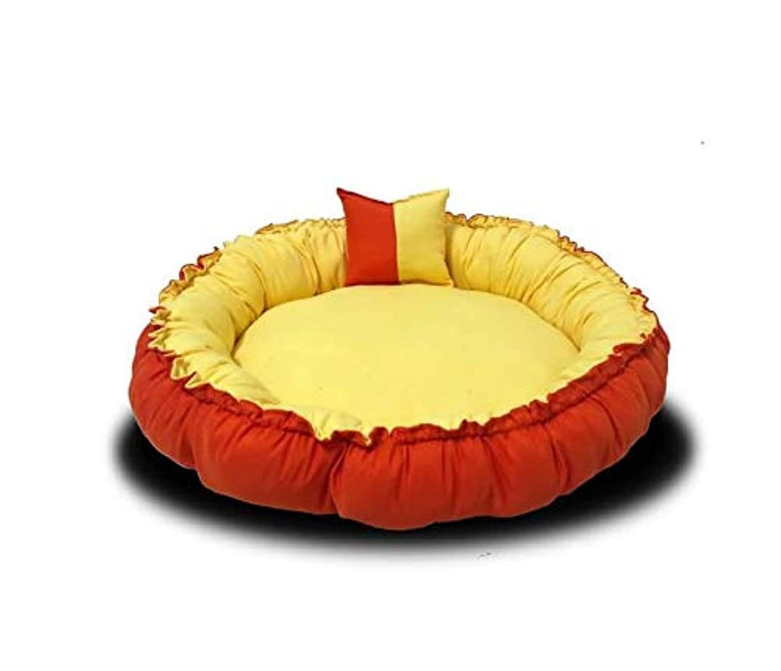 Moro Moro 3 Circular bed for dogs and cats orange and yellow