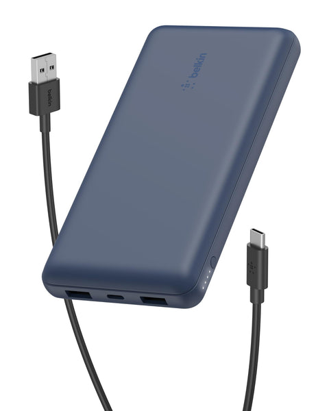 Belkin Usb C Portable Charger 20000 Mah, 20K Power Bank With Triple Output, Usb Type C Input Output Port And 2 Usb A Ports - Blue