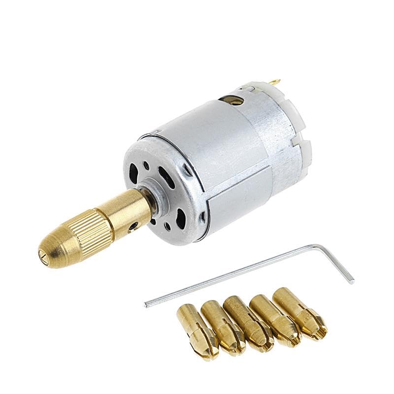 Mini Electric Drill Bit Collet Chuck Set + 12Vdc Motor