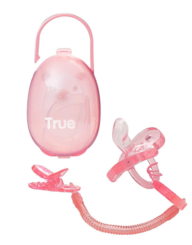 True Gold Silicon soother set with container & chain