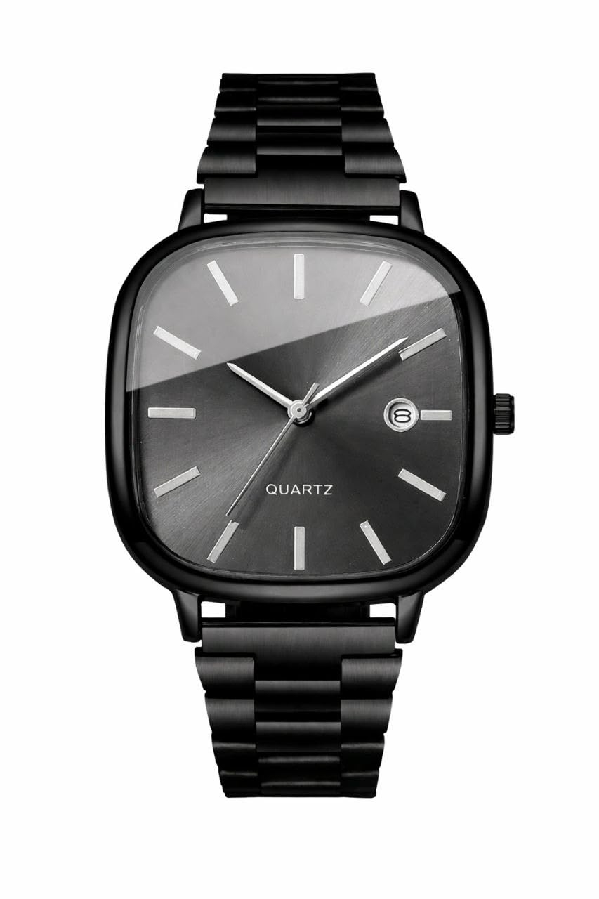 1pc Men's Gift Watch, Classic Fashion Square Dial Calendar Display, Casual Stylish Quartz Wristwatch, Watch Box Not Included