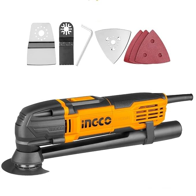 INGCO Oscillating Multi Tool, Multi-Tool Kit with 8 pcs Accessories for Sanding, Grinding, Scratching, Polishing