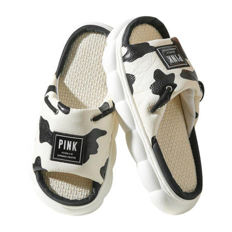 Checkered Linen Slippers for Men and Women | Anti-Slip Silent House Slippers | Breathable Indoor/Outdoor Slides for All Seasons | Hot Sale in Egypt