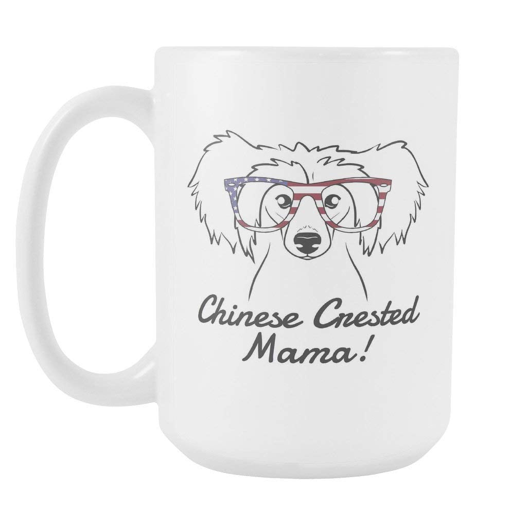 Creamic China Mug Ridged Mom Mug Chinese Crested Mom Mug Coffee Mug with Chinese Crest Coffee Mug with Chinese Crest Coffee Mug Cup Chinese Crest Mom Gift