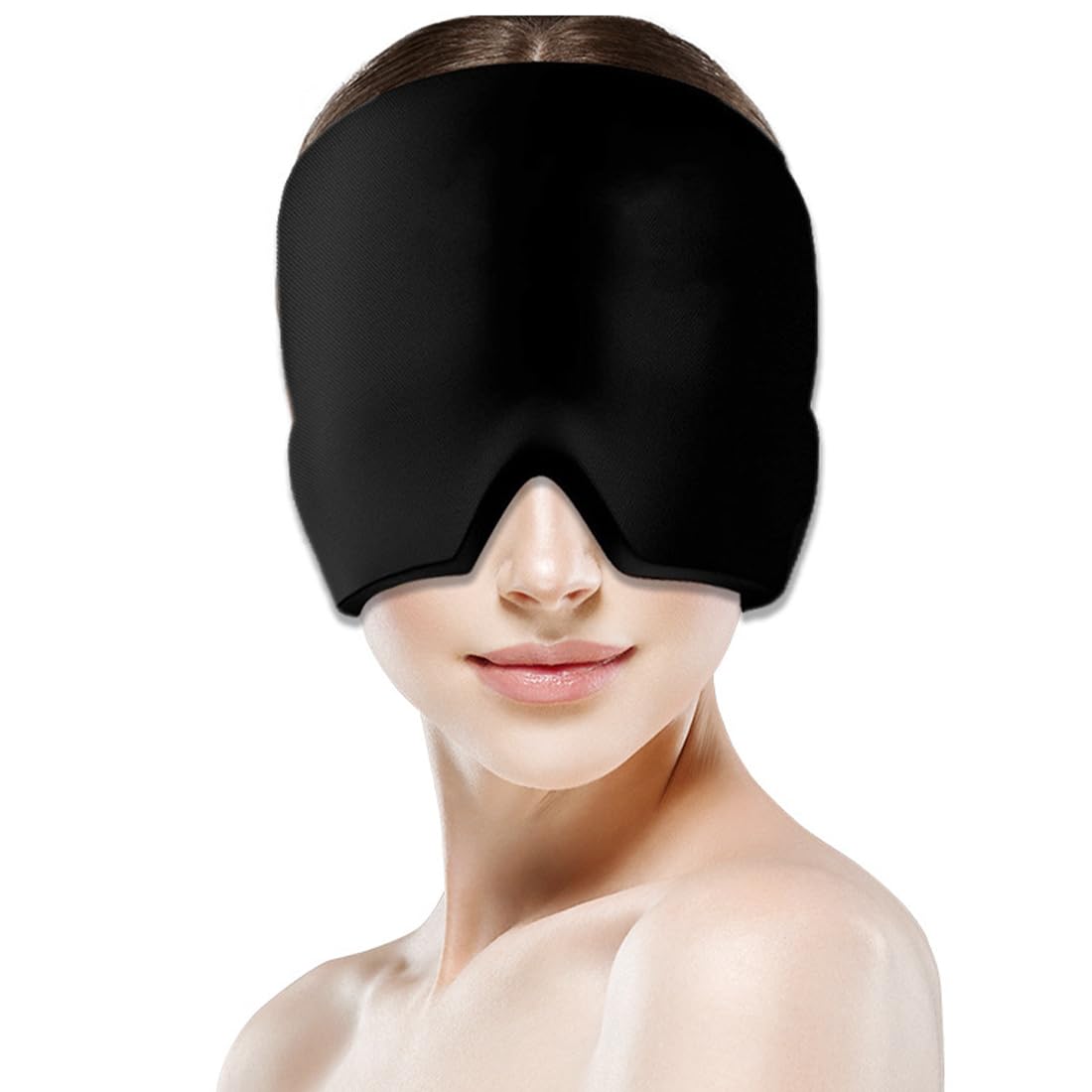 1 x Gel Cooling Hat Migraine Mask Stretchy Cooling Pads Headache Relief Hat Cold Compression Therapy Cool Pack Sleep Mask Ice Cap for Headaches Swollen Eyes Sinuses Anxiety