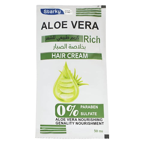 Starky Aloe Vera Hair Cream For All Hair 0% Paraben&Sulfate 50 ml-4 Sheets