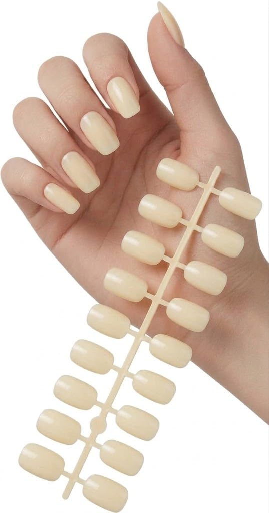 72pcs Fake Nails square Shape Full Cover Stiletto Fake Nail Tips False Nail Art Tips For Practice Hand Display Nails Art Gel Design - almound color