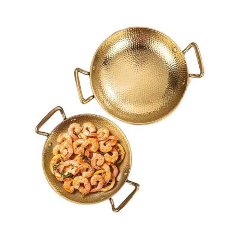 Dollar for Improt Stainless Steel Royal Gold Wok Frying Pan, 25 cm - Gold